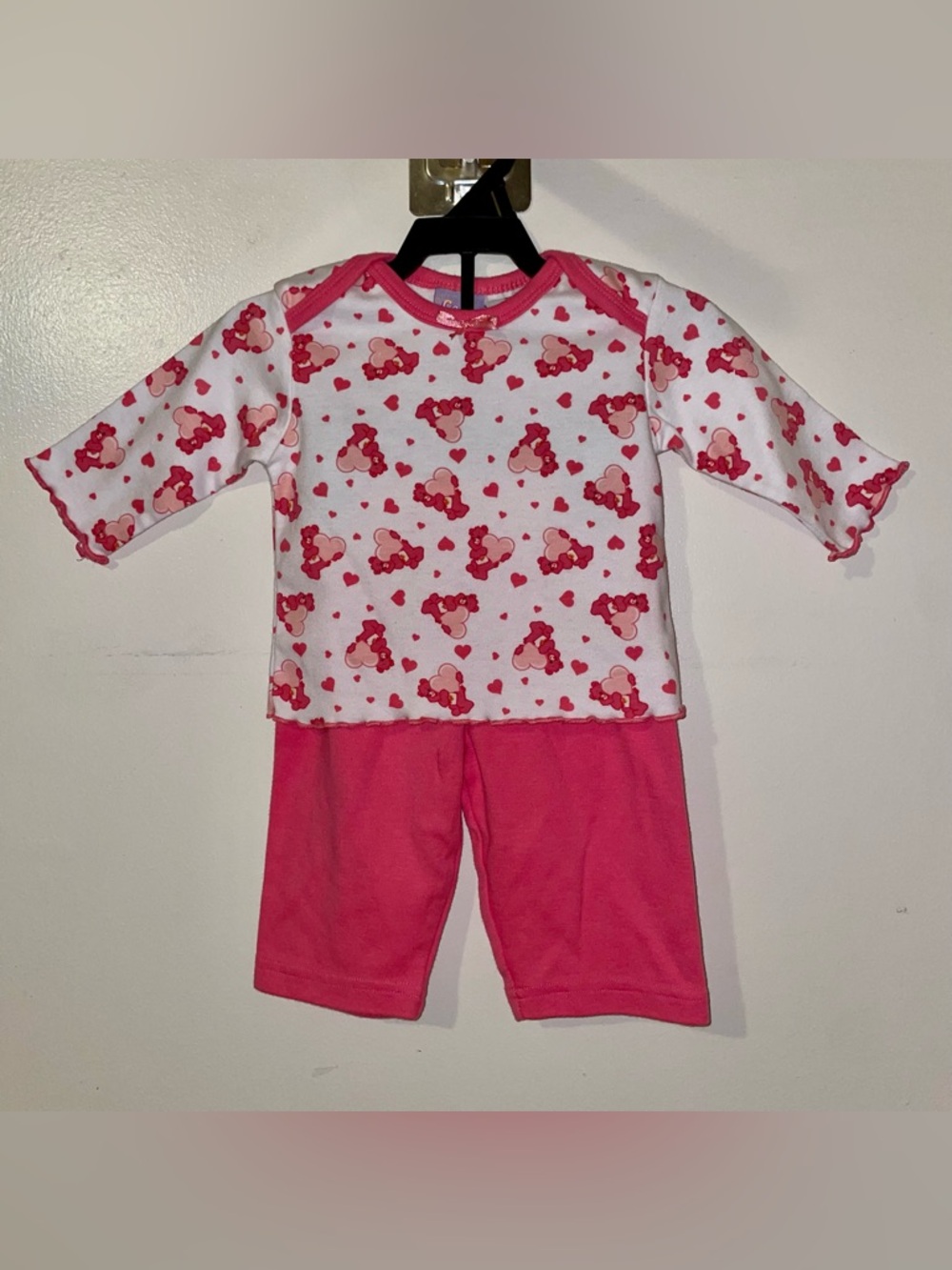 Care Bears Pink Heart Print Pajama Set